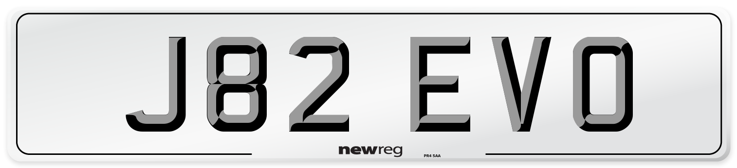 J82 EVO Number Plate from New Reg